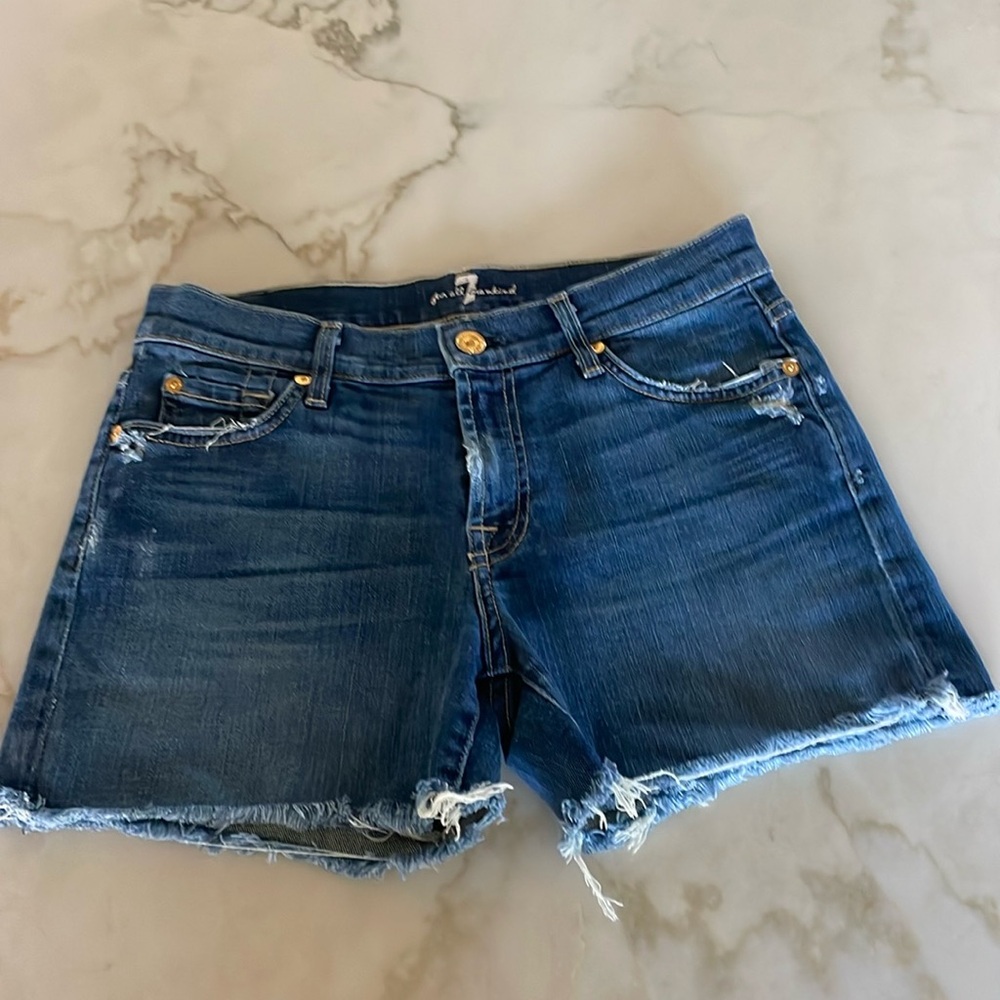 7 for all mankind denim cut off shorts size 25